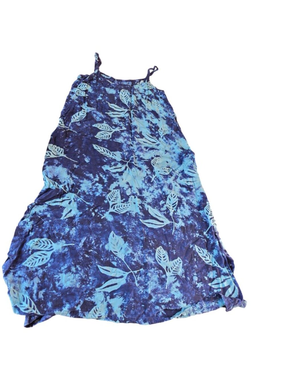 Vintage 90s The Planet Blue Floral Rayon 2pc Dress Set Boho Hippie Festival XL - Picture 6 of 14
